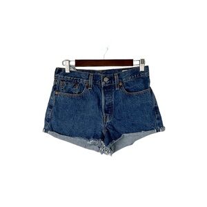 Levi’s Cone Denim Frayed Hem Jean Shorts Size 27 Blue